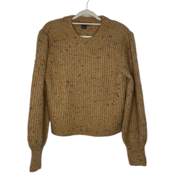 FRENCH CONNECTION Natlalya Ribbed Alpaca Wool Puffy Sleeves Academia Sweater XL - Picture 4 of 15